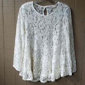 Altar'd State Tiered Lace Top Boho Medium